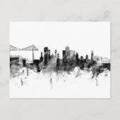 Carte Postale Middlesbrough Angleterre Skyline Noir Blanc (Devant)