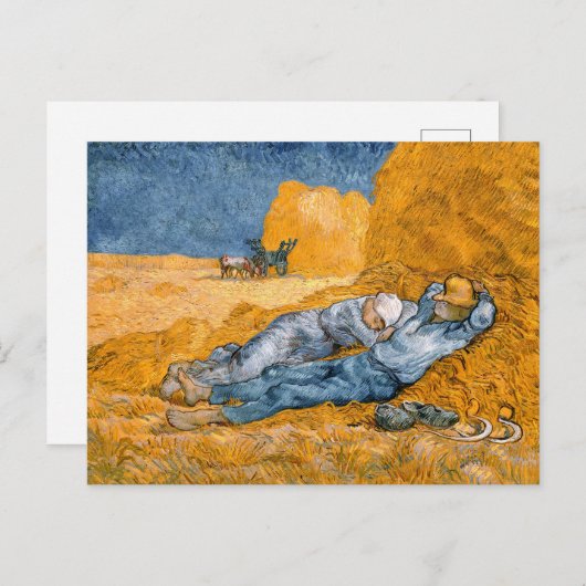 Carte Postale Midi, repos du travail de Vincent Van Gogh (Devant / Derrière)