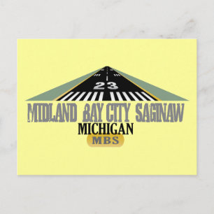 Carte Postale Midland Bay City Saginaw MI - Aéroport