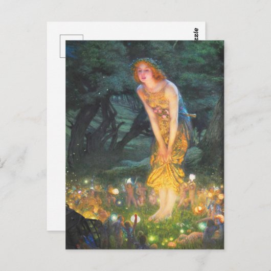 Carte Postale Midsummer Eve (1908) par Edward Robert Hughes (Devant / Derrière)