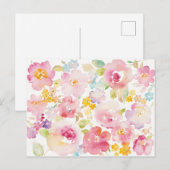 Carte Postale Midsummer | Watercolor Pink Floral (Devant / Derrière)