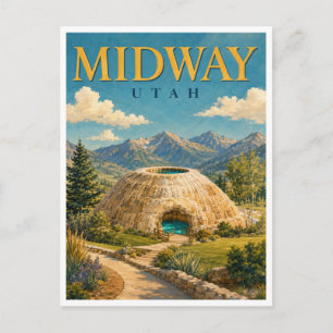 Carte Postale Midway Utah Homestead Crater GeoSaga