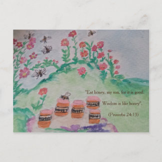Carte Postale Miel et abeilles