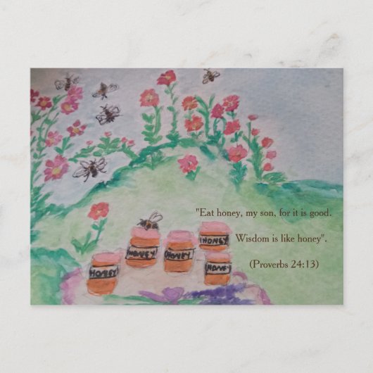 Carte Postale Miel et abeilles (Devant)