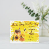 Carte Postale Miel mignon abeille Rustique Baby shower neutre ge (Debout devant)