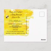 Carte Postale Miel mignon abeille Rustique Baby shower neutre ge (Dos)