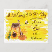 Carte Postale Miel mignon abeille Rustique Baby shower neutre ge (Devant)