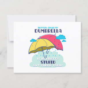 Carte Postale Mieux Vaut Prendre Mon Parapluie C'Est Assez Stupi