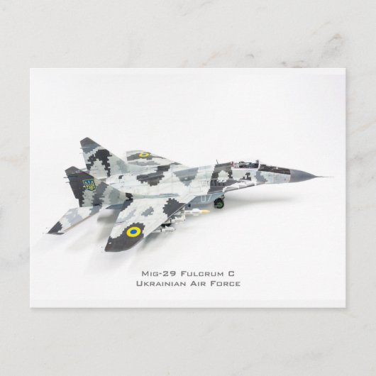 Carte Postale Mig-29 Fulcrum C, Armée de l'air ukrainienne (Devant)