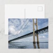 Carte Postale Mighty Mac, Mackinac Suspension Bridge, Michigan (Devant / Derrière)