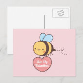 Carte Postale Mignon Abeille Mon Valentin Pun Doodle (Devant / Derrière)