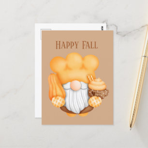 Carte Postale mignon Automne Saison cuisson gnome ajouter du tex