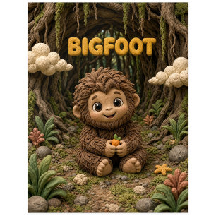 Carte Postale Mignon bébé Bigfoot, mythique