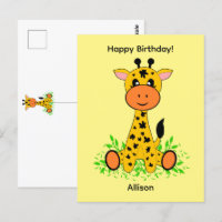 Mignon bébé girafe drôle pour anniversaire  
