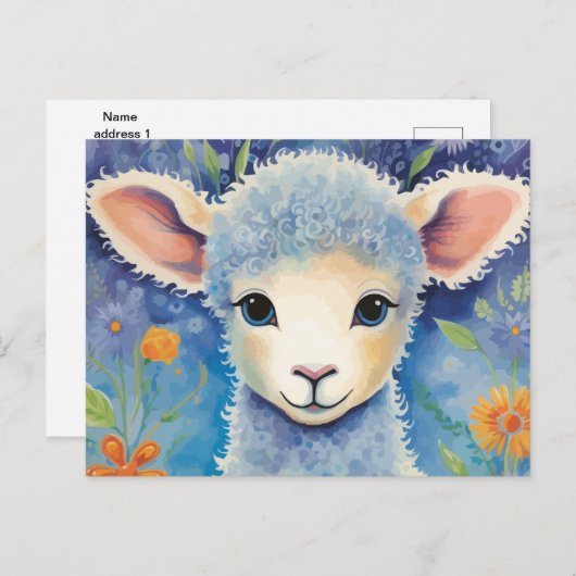 Carte Postale Mignon Bébé Mouton (Devant / Derrière)