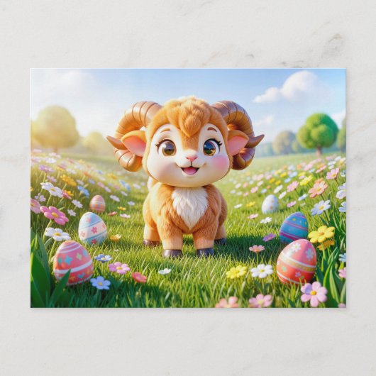 Carte Postale Mignon Bélier de la Zodiaque 3D (Devant)
