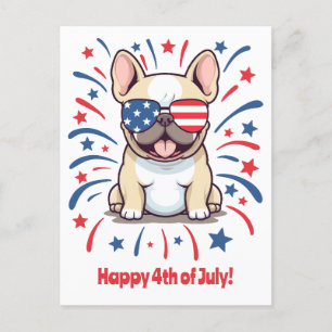 Carte Postale Mignon Bulldog, 4 juillet