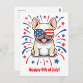 Carte Postale Mignon Bulldog, 4 juillet (Devant / Derrière)