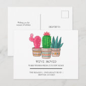 Carte Postale mignon Cactus déménagement à la maison (Devant / Derrière)