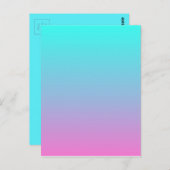 Carte Postale mignon caisson ombre sirène rose Fuchsia turquoise (Devant / Derrière)