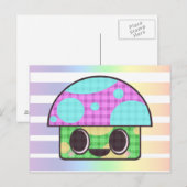 CARTE POSTALE MIGNON CHAMPIGNON GINGHAM PATCHWORK CARREAUX (Devant / Derrière)