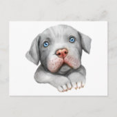 Carte Postale Mignon Chien Amour Pit Bull Pittie Puppy Bonjour P (Devant)