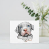 Carte Postale Mignon Chien Amour Pit Bull Pittie Puppy Bonjour P (Debout devant)