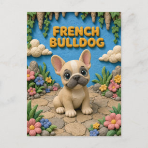 Carte Postale Mignon chiot Bouledogue Français, bébé chien