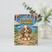 Carte Postale Mignon chiot Cocker Spaniel, bébé chien (Debout devant)