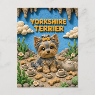 Carte Postale Mignon chiot Yorkshire Terrier, bébé chien