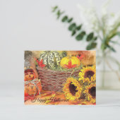 Carte Postale Mignon, Coloré, Citrouille, Halloween (Debout devant)