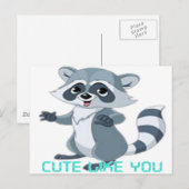 Carte Postale mignon comme vous "racoon " (Devant / Derrière)