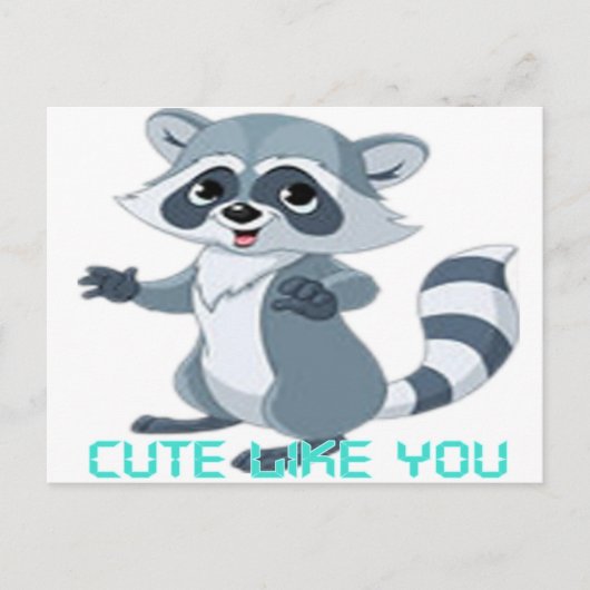 Carte Postale mignon comme vous "racoon " (Devant)