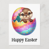 Carte Postale Mignon Drôle Mignon Pâques Loutre Bébé (Devant)