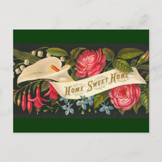 Carte Postale Mignon Floral Vintage Doux Nid (Devant)