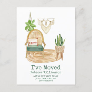Carte Postale Mignon Je Me Suis Installé Boho Aquarelle Décorati