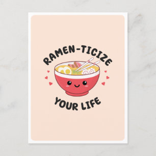 Carte Postale Mignon Kawaii Ramen Nourriture Asiatique Jeu de Mo