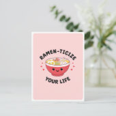 Carte Postale Mignon Kawaii Ramen Nourriture Asiatique Jeu de Mo (Debout devant)