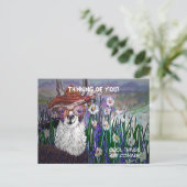 Carte Postale .Mignon lama avec des lunettes. Et de l'art (Debout devant)