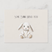 Carte Postale Mignon Lapin Blanc Crème Douce Vous Manque (Devant)
