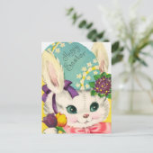 Carte Postale mignon lapin vintage de Pâques rétro (Debout devant)