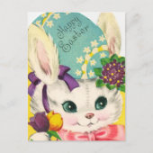 Carte Postale mignon lapin vintage de Pâques rétro (Devant)
