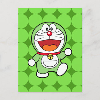 Carte Postale Mignon Mini Doraemon Vert Anime