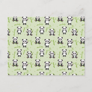 Carte Postale Mignon motif d'animaux Kawaii en bambou d'ours pan
