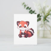 Carte Postale mignon panda roux (Debout devant)