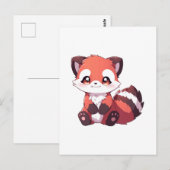 Carte Postale mignon panda roux (Devant / Derrière)