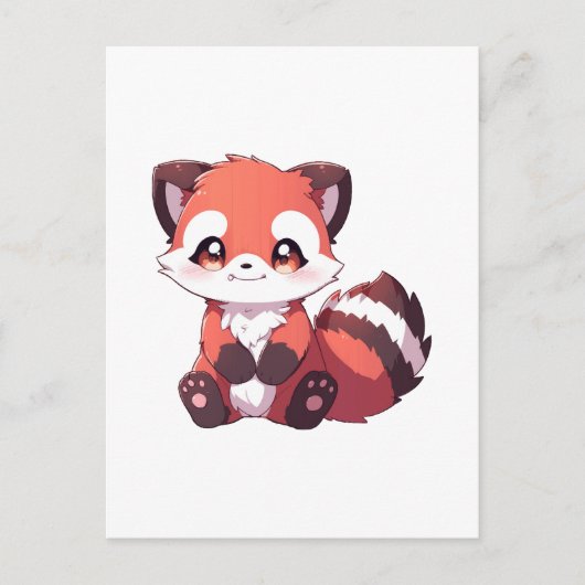 Carte Postale mignon panda roux (Devant)