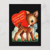 Carte Postale mignon renard vintage Valentine (Devant)