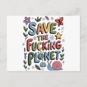 Carte Postale Mignon Sauvegarder La Planète Éco-guerrier Environ (Devant)