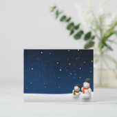 Carte Postale mignon Snowman amoureux (Debout devant)